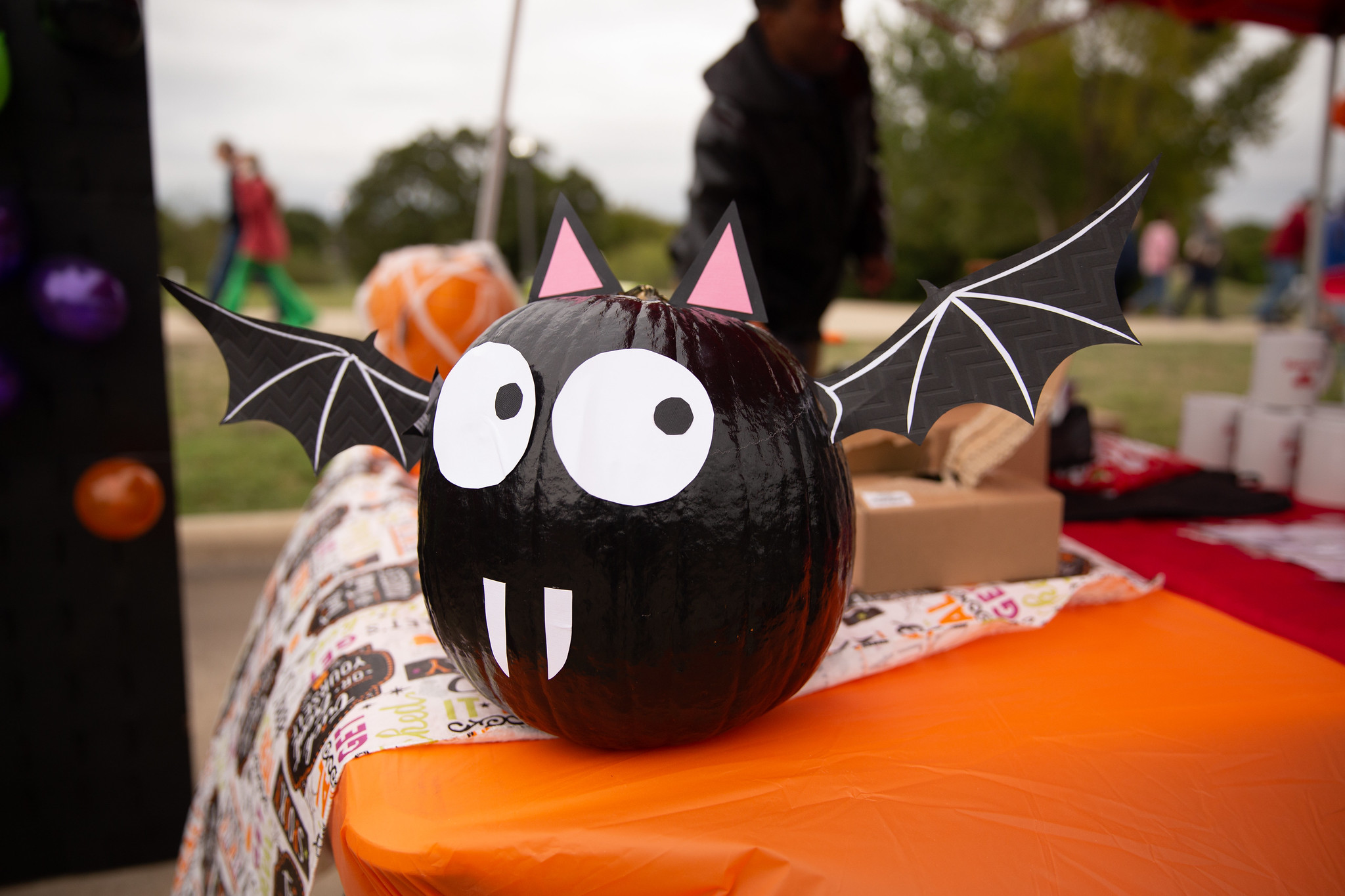 Pumpkin painted as a Bat