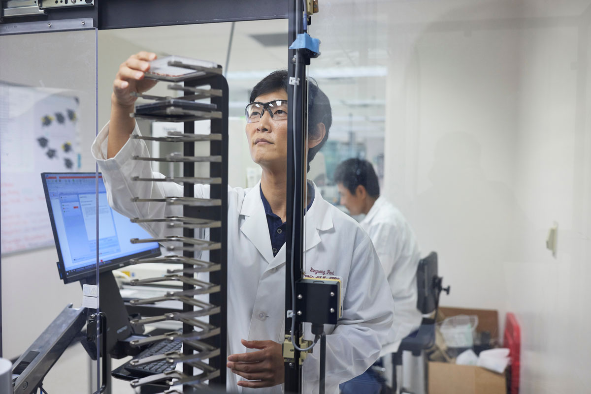 A scientist working the in lab