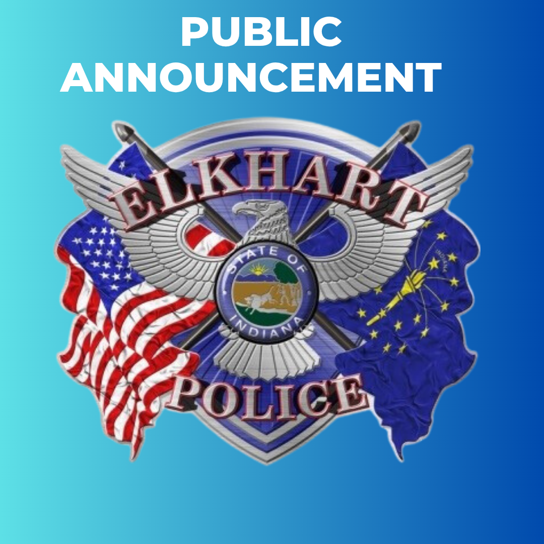 Public Announcement Icon with Elkhart Police Department Logo