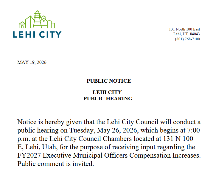 May 26 public hearing announcement