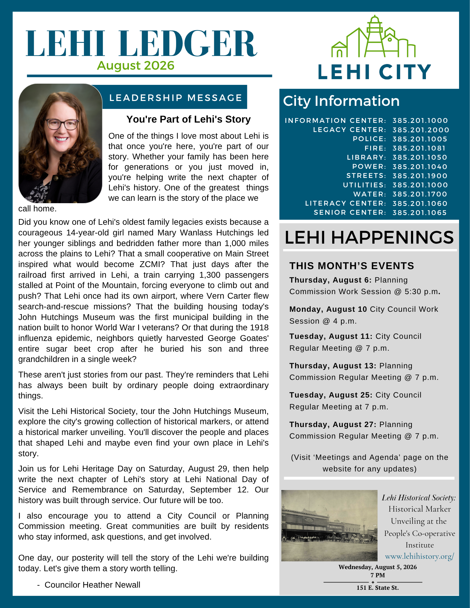 August 2026 Newsletter