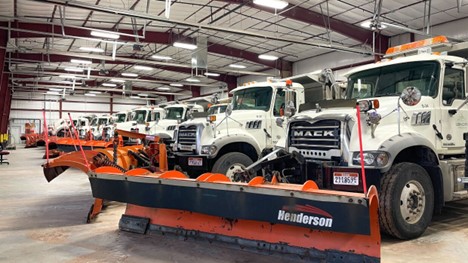 Lehi City Streets Department snow plows garage.