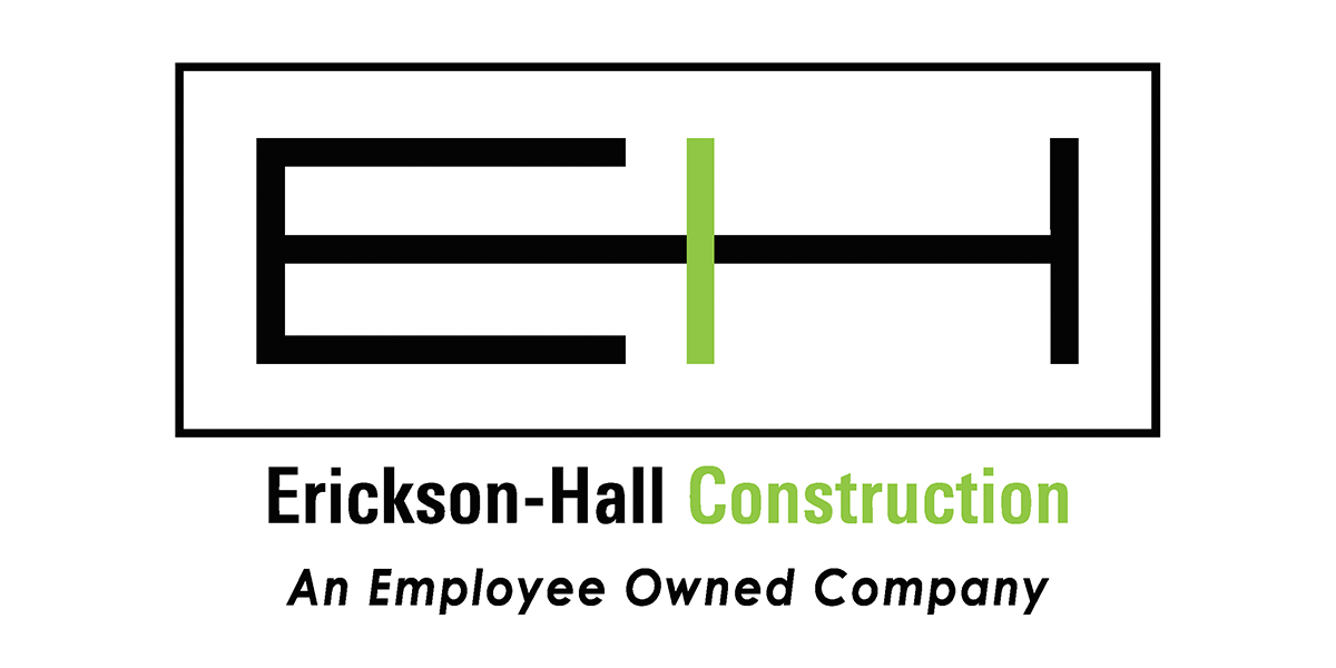 Erickson-Hall Construction logo. An Empoyee Owned Company