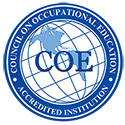 Council on Occupational Education logo. Accredited Institution