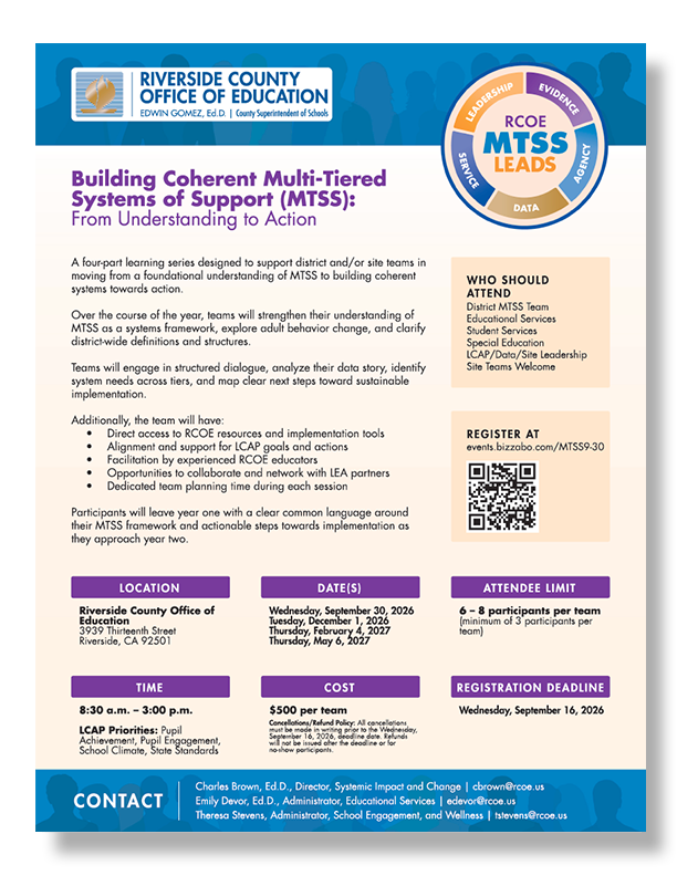 Building Coherent Multi-Tiered Systems of Support: From Understanding to Action flyer