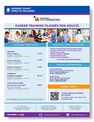 Career Training Classes for Adults Flyer