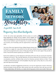 Family Engagement Newsletter Front Page