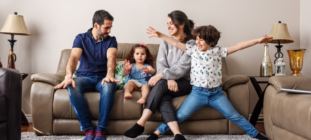 Family on Couch