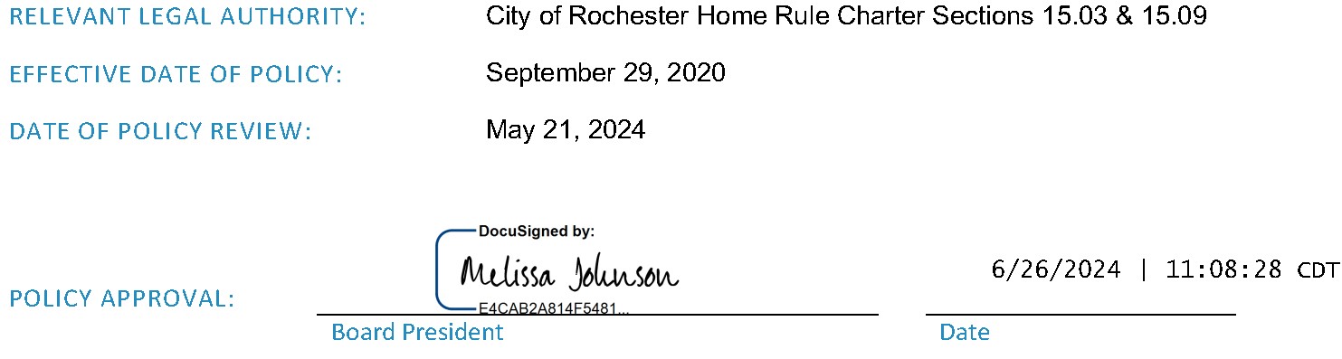 Signature of Melissa Graner Johnson, Board President