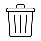 icon of a trash can