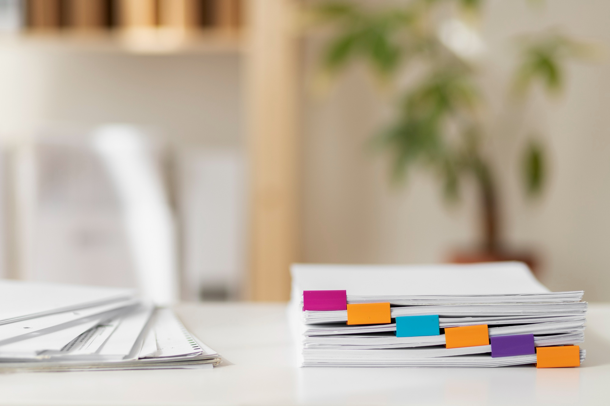 image of papers and files on a table