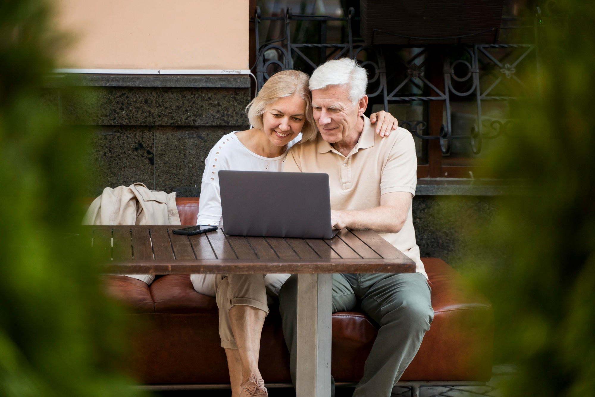 older couple using computer